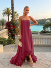 Strapless Chiffon Hi Low Formal Dresses with Feather