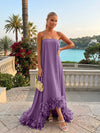 Strapless Chiffon Hi Low Formal Dresses with Feather