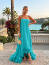 Strapless Chiffon Hi Low Formal Dresses with Feather