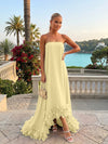 Strapless Chiffon Hi Low Formal Dresses with Feather