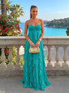 Chiffon A-Line Strapless Ruffles Formal Dresses
