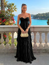 Chiffon A-Line Strapless Ruffles Formal Dresses