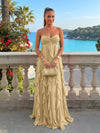 Chiffon A-Line Strapless Ruffles Formal Dresses