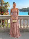 Chiffon A-Line Strapless Ruffles Formal Dresses