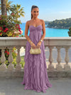 Chiffon A-Line Strapless Ruffles Formal Dresses