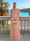 Chiffon A-Line Strapless Ruffles Formal Dresses