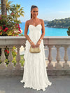 Chiffon A-Line Strapless Ruffles Formal Dresses