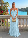 Chiffon A-Line Strapless Ruffles Formal Dresses