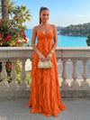 Chiffon A-Line Strapless Ruffles Formal Dresses