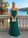 Chiffon A-Line Strapless Ruffles Formal Dresses