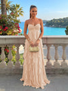 Chiffon A-Line Strapless Ruffles Formal Dresses