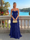 Chiffon A-Line Strapless Ruffles Formal Dresses