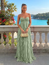 Chiffon A-Line Strapless Ruffles Formal Dresses