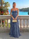 Chiffon A-Line Strapless Ruffles Formal Dresses