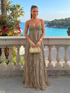 Chiffon A-Line Strapless Ruffles Formal Dresses