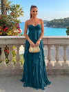Chiffon A-Line Strapless Ruffles Formal Dresses