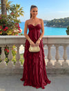 Chiffon A-Line Strapless Ruffles Formal Dresses