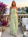 Chiffon Sheath Strapless Ruffles Formal Tent/ Trapeze /Tube Dresses