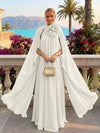 Chiffon A-Line Halter Formal Tent/ Trapeze Dresses with Long Caps