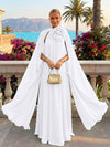 Chiffon A-Line Halter Formal Tent/ Trapeze Dresses with Long Caps