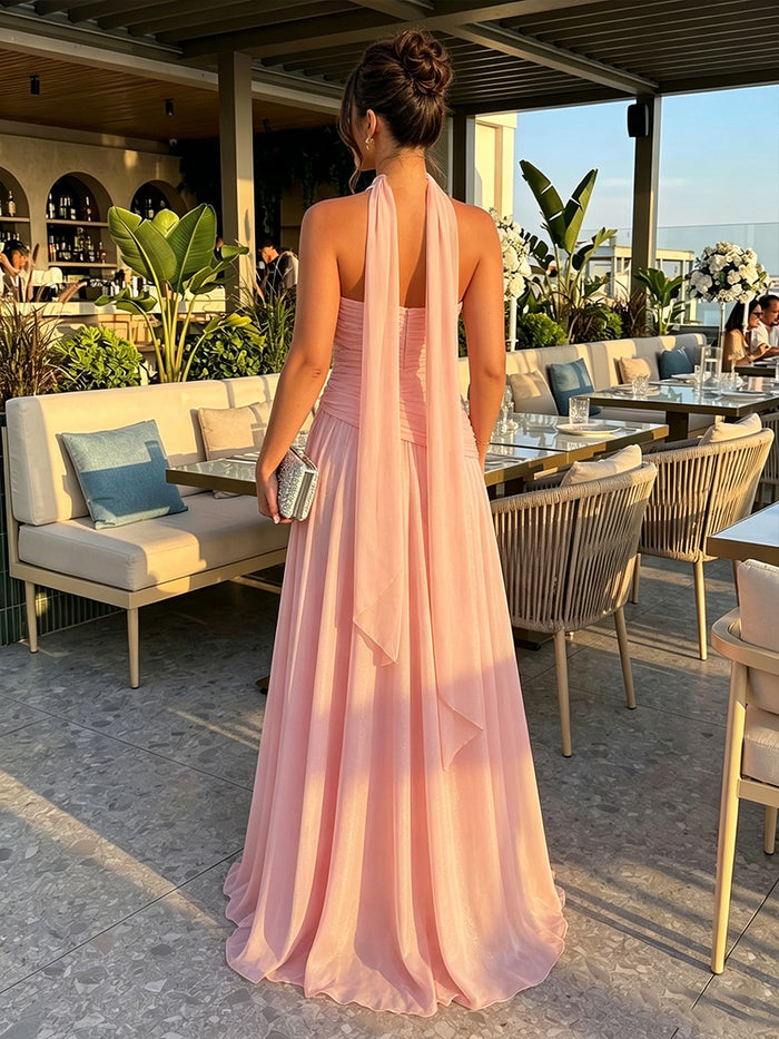 Chiffon A-Line Sweetheart Formal Dresses with Pleats