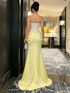 Satin Mermaid Strapless Long Corset Mixed Formal Dresses