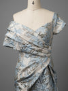 Jacquard A-Line Asymmetric Neck Floral Formal Dresses
