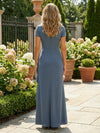 Satin A-Line V Neck Ruffles Mother of the Bride Dresses