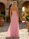 Chiffon A-Line Spaghetti Straps Formal Dresses with 3D Flowers