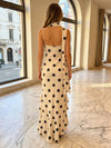 Chiffon Sheath Sweetheart Polka Dot Formal Dresses