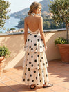 Chiffon A-Line Halter Polka Dot Formal Dresses