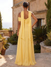 Chiffon A-Line One Shoulder Wedding Guest Dresses with Scarf