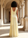 Chiffon A-Line Cowl Neck Wedding Guest Dresses with Scarf