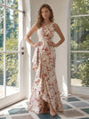 Jacquard Mermaid One Shoulder Formal Dresses with Ruffles