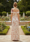 Jacquard Sheath One Shoulder Formal Dresses with 3D Flowers
