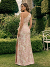 Jacquard Mermaid One Shoulder Formal Dresses with 3D Flowers