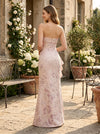 Jacquard Mermaid Strapless Formal Dresses with Ruffles