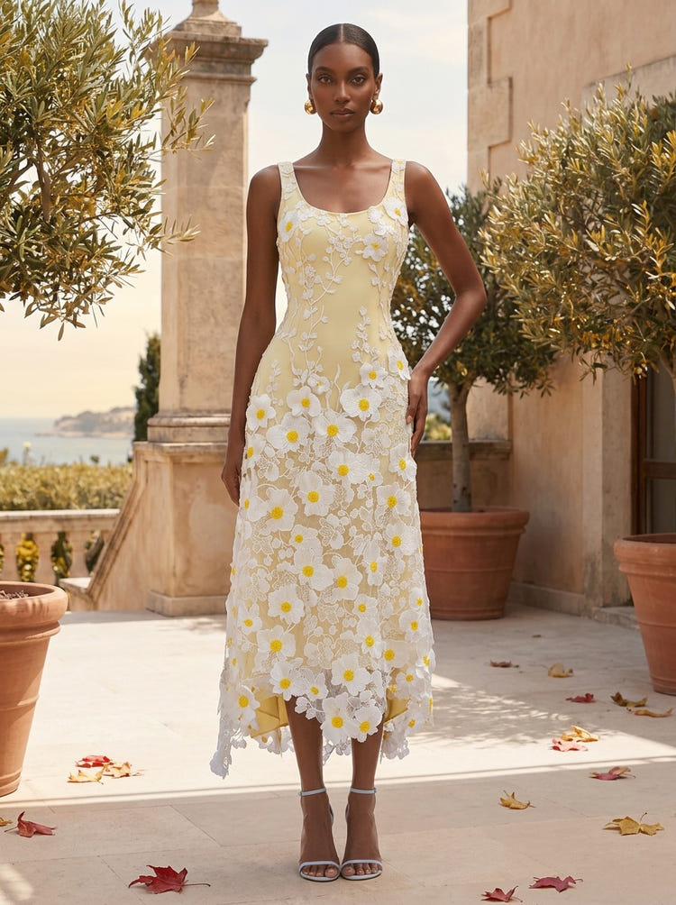 Jersey A-Line Square Neck Formal Dresses with Lace Applique
