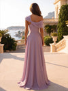 Chiffon A-Line One Shoulder Pleated Mother of the Bride Dresses