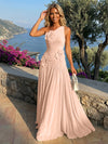 Chiffon One Shoulder Pleated Formal Dresses with 3D Flowers