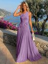 Chiffon One Shoulder Pleated Formal Dresses with 3D Flowers