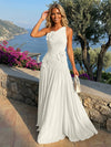 Chiffon One Shoulder Pleated Formal Dresses with 3D Flowers