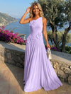 Chiffon One Shoulder Pleated Formal Dresses with 3D Flowers