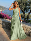 Chiffon One Shoulder Pleated Formal Dresses with 3D Flowers