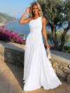 Chiffon One Shoulder Pleated Formal Dresses with 3D Flowers