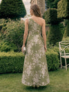 Jacquard A-Line One Shoulder Formal Dresses with Shawl