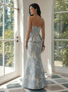 Long Jacquard Satin Mermaid Sweetheart Formal Dresses
