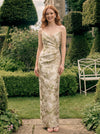 Jacquard Sheath Sweetheart Pleated Formal Dresses