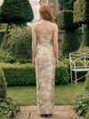 Jacquard Sheath Sweetheart Pleated Formal Dresses