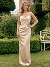 Satin Mermaid Sweetheart Pleated Formal Dresses